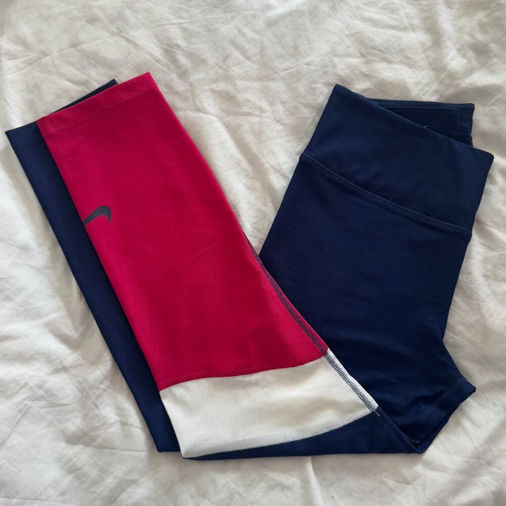 NIKE Colorblock Dri-FIT Mesh Insert Leggings